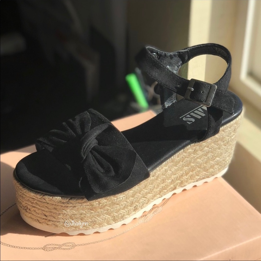 HP ESPADRILLE BOW TIE PLATFORM WEDGE SANDALS - Picture 7 of 8